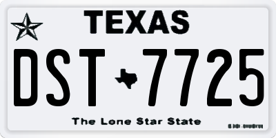 TX license plate DST7725