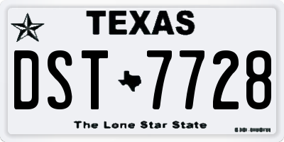 TX license plate DST7728