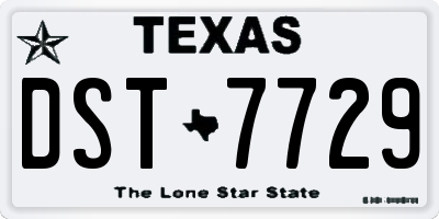 TX license plate DST7729