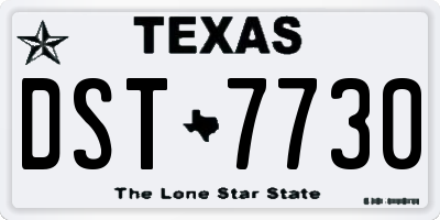 TX license plate DST7730