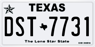 TX license plate DST7731