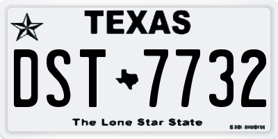 TX license plate DST7732