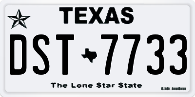 TX license plate DST7733