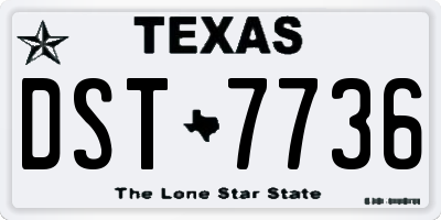 TX license plate DST7736
