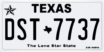 TX license plate DST7737