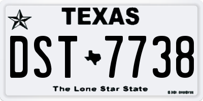 TX license plate DST7738