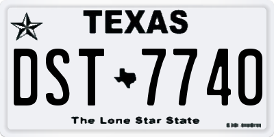 TX license plate DST7740