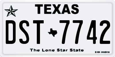 TX license plate DST7742
