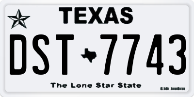 TX license plate DST7743
