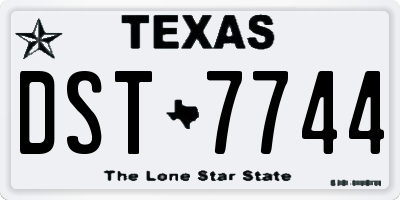 TX license plate DST7744