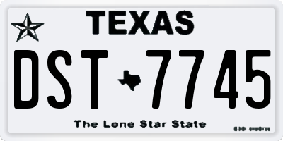 TX license plate DST7745