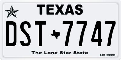 TX license plate DST7747