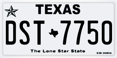 TX license plate DST7750