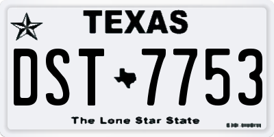 TX license plate DST7753