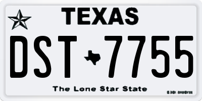 TX license plate DST7755