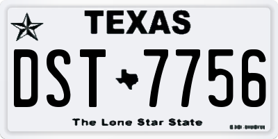 TX license plate DST7756