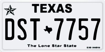 TX license plate DST7757