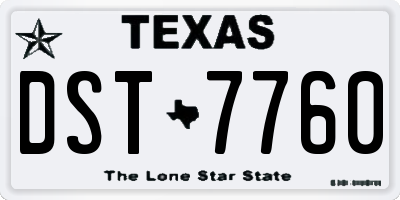 TX license plate DST7760