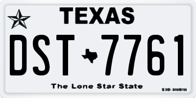 TX license plate DST7761