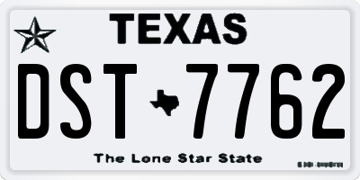 TX license plate DST7762