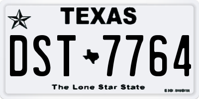TX license plate DST7764