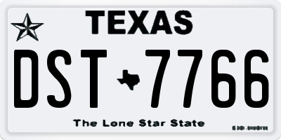 TX license plate DST7766