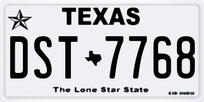 TX license plate DST7768