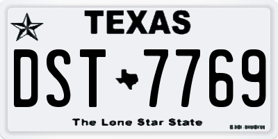 TX license plate DST7769