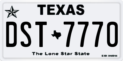 TX license plate DST7770