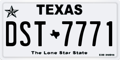 TX license plate DST7771