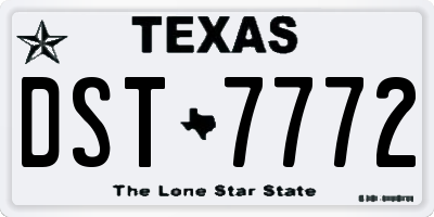 TX license plate DST7772