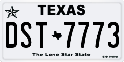 TX license plate DST7773