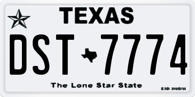 TX license plate DST7774