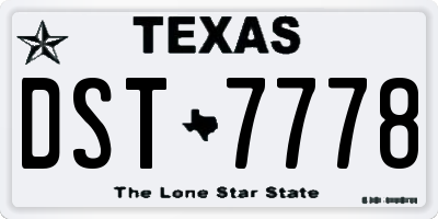 TX license plate DST7778