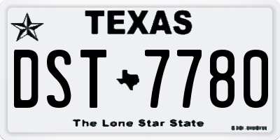 TX license plate DST7780