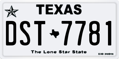 TX license plate DST7781