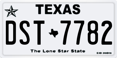 TX license plate DST7782