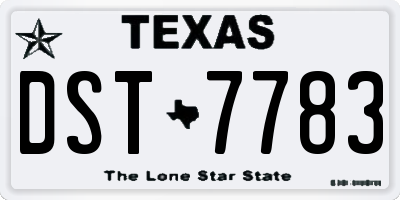 TX license plate DST7783