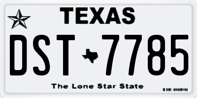 TX license plate DST7785