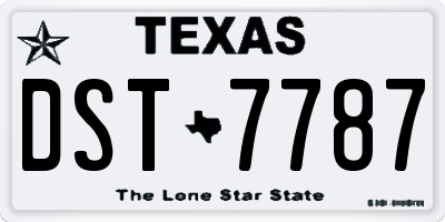 TX license plate DST7787