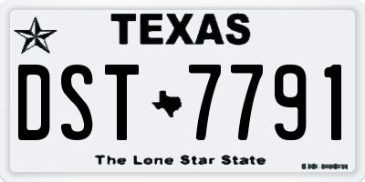TX license plate DST7791