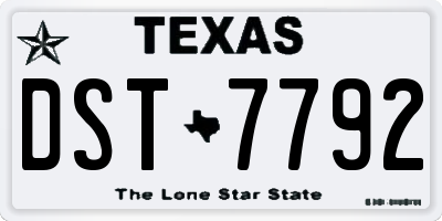 TX license plate DST7792