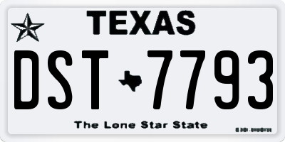 TX license plate DST7793