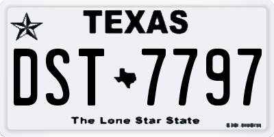 TX license plate DST7797
