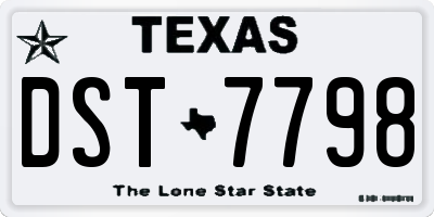 TX license plate DST7798