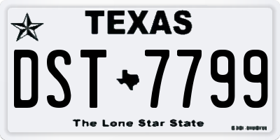 TX license plate DST7799