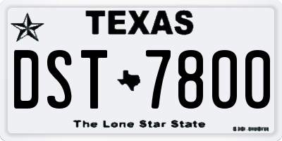 TX license plate DST7800