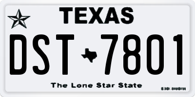TX license plate DST7801