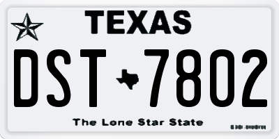 TX license plate DST7802