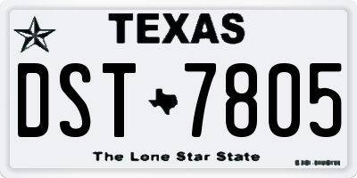 TX license plate DST7805